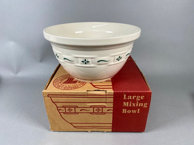Image for Longaberger Woven Traditions Pottery Including Pie Plate, Baking Dish & Large Mixing Bowl in Original Boxes