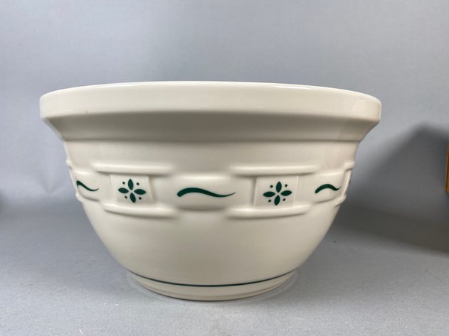 Image for Longaberger Woven Traditions Pottery Including Pie Plate, Baking Dish & Large Mixing Bowl in Original Boxes