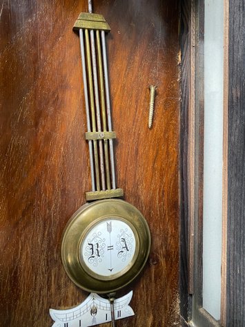 Image for Antique Walnut Regulator Wall clock with Roman Numeral Dial & Glass Door