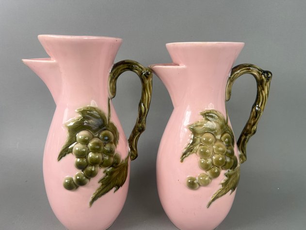 Image for Collection of Vintage Hull Pottery Tokay & Tuscany Pink & White Grape Pottery