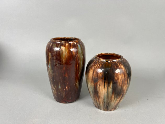 Image for Collection of Vintage Art Pottery Including McCoy Onyx Glaze Vases, Planters & Flower Frog