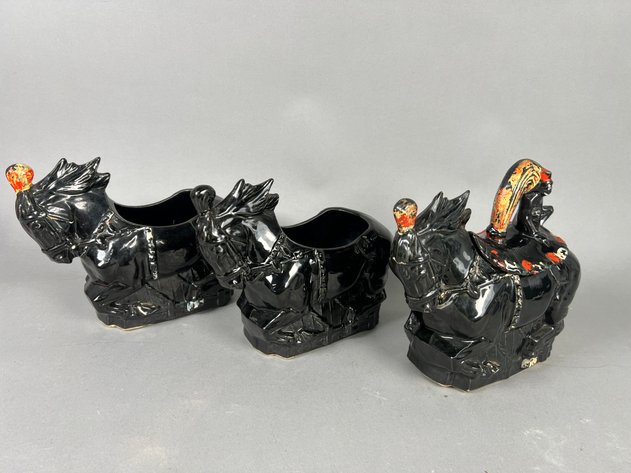Image for Collection of Vintage McCoy & Other Horse Figural Pottery Planters & Décor
