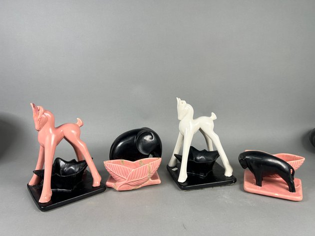 Image for Collection of Mid-Century Art Pottery Including Shawnee, Bauer & McCoy Figural Planters & Bowls