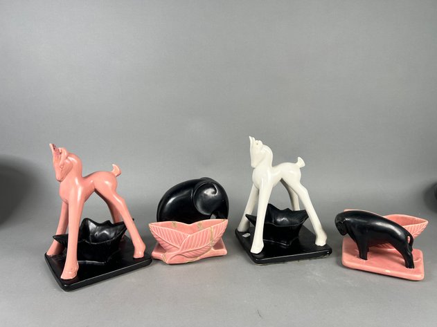 Image for Collection of Mid-Century Art Pottery Including Shawnee, Bauer & McCoy Figural Planters & Bowls