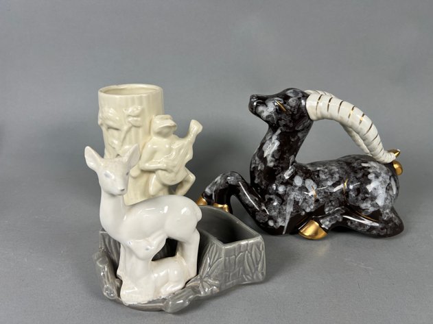 Image for Collection of Vintage Animal Figural  Pottery Including Hull 
