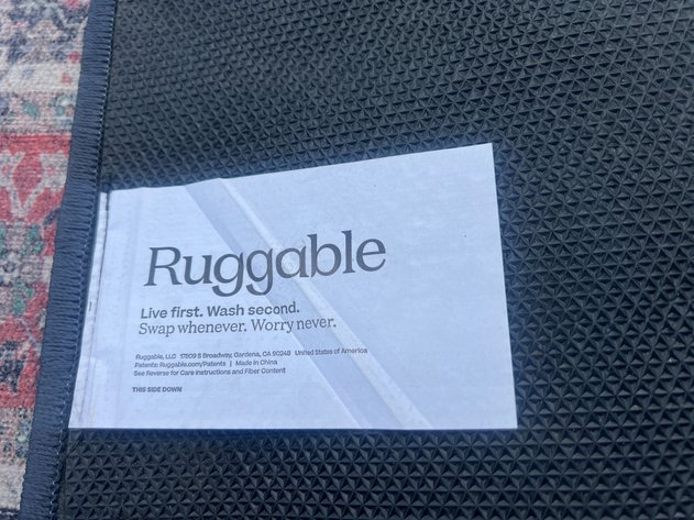 Image for Pair of Ruggable Hendesi Heriz Bordeaux Flat-woven Rugs with Pads, 6' 9' & 2'x3'