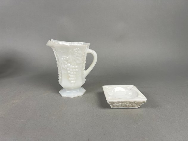 Image for Collection of Vintage Serveware Including Georges Briard Wildflower Coffee Pot, Anchor Hocking Milk Glass Pitcher & Johnson Bros Ironstone