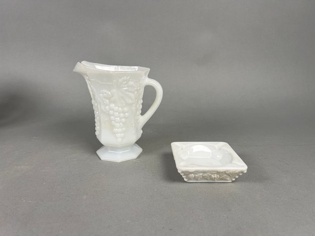 Image for Collection of Vintage Serveware Including Georges Briard Wildflower Coffee Pot, Anchor Hocking Milk Glass Pitcher & Johnson Bros Ironstone