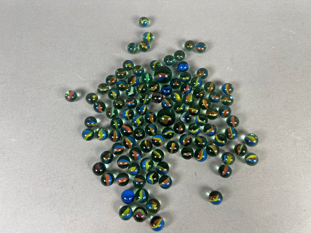 Image for Collection of Vintage Multicolor Cat's Eye Glass Marbles