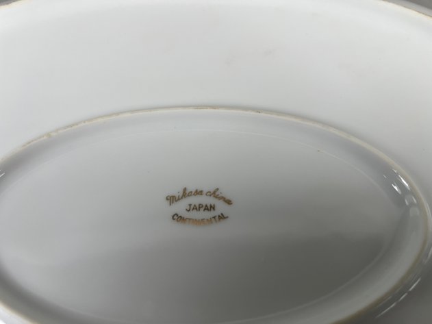 Image for Collection of Vintage Mikasa Continental Gold-Rimmed China Plates & Serving Platters