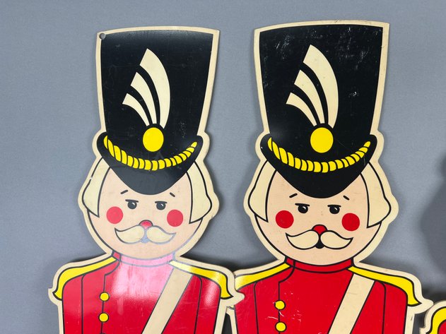 Image for Set of (4) Vintage Christmas Toy Soldier Yard Stakes