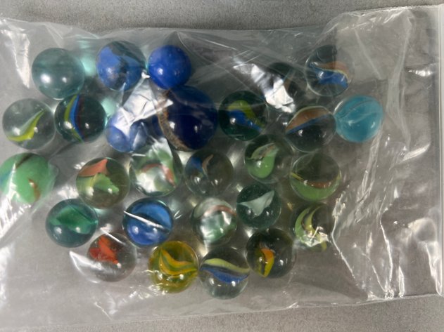 Image for Vintage Ball Mason Jar Filled with Assorted Marbles