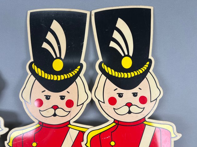 Image for Set of (4) Vintage Christmas Toy Soldier Yard Stakes
