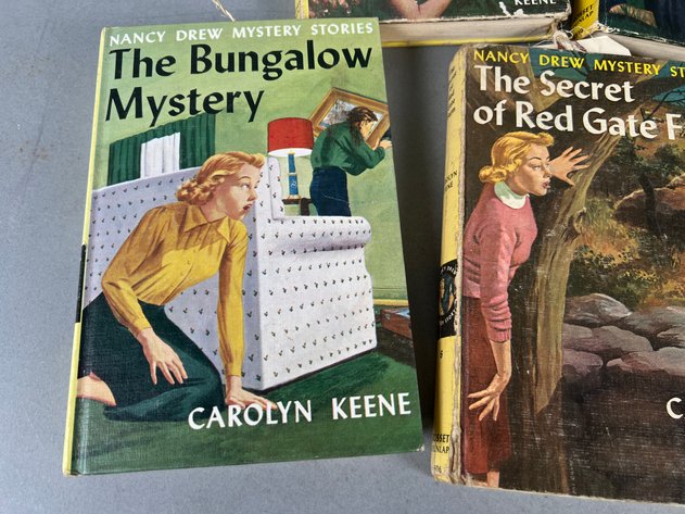 Image for Set of (5) Vintage Nancy Drew Mystery Stories by Carolyn Keene, Books No. 3, 6, 9, 10 & 35
