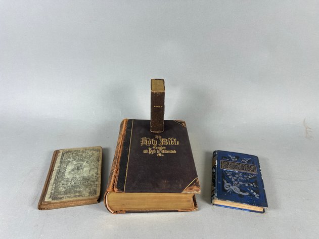 Image for Collection of Antique Bibles & Religious Books Including 1883 