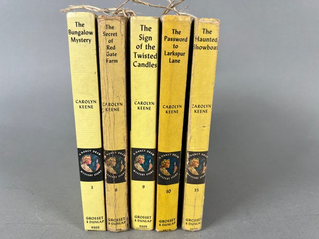 Image for Set of (5) Vintage Nancy Drew Mystery Stories by Carolyn Keene, Books No. 3, 6, 9, 10 & 35