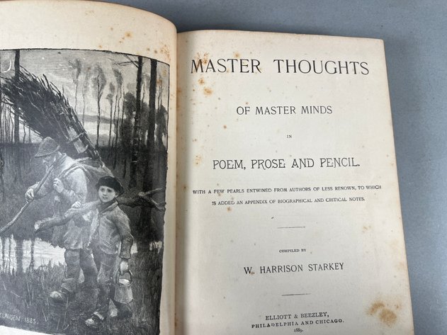 Image for Collection of Antique & Vintage Poetry, Literature & Children's Books Including Gift-Leaves, Master Thoughts & More