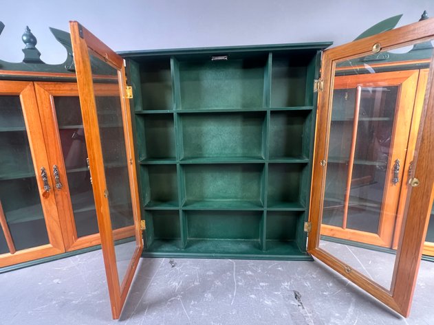 Image for (3) Vintage Wooden Wall Curio Cabinets