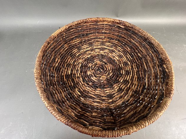 Image for Rustic Woven Pedestal Bowl