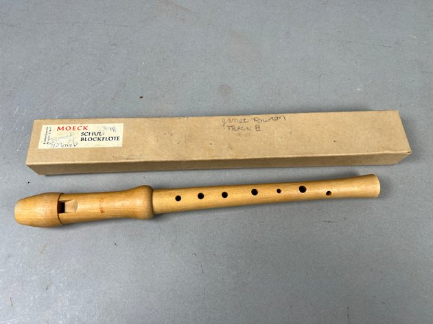 Image for Pair of Vintage Moeck Schul-Blockflote Wooden Recorders in Original Boxes with Paperwork & Cleaning Rods