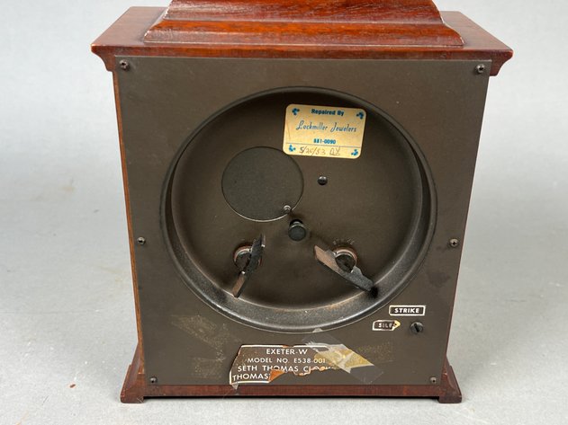 Image for Vintage Seth Thomas Exter-W Mantel Clock & W. Ecker Luzern Aneroid Barometer