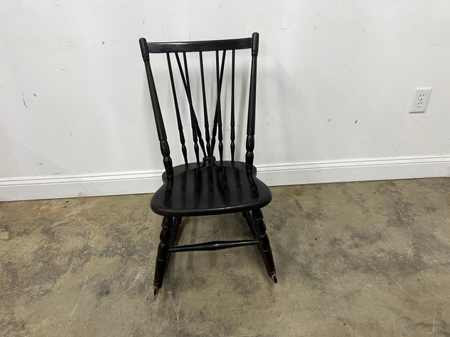 Image for Vintage Windsor-Style Wooden Rocking Chair with Spindle Back