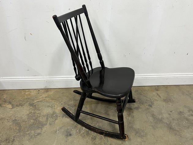 Image for Vintage Windsor-Style Wooden Rocking Chair with Spindle Back