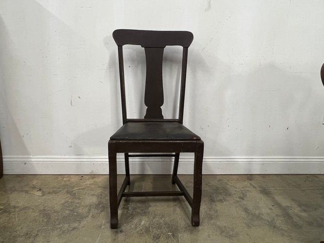 Image for Antique Wooden Side Chair with Upholstered Seat