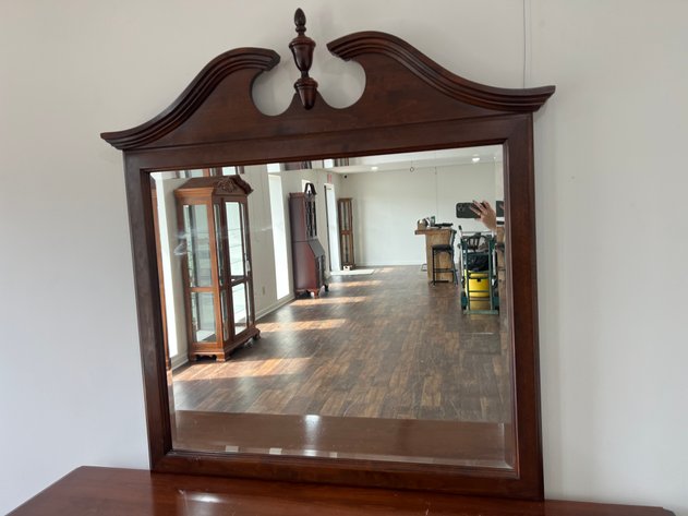 Image for Vintage Traditional Cherry Finish Dresser with Mirror