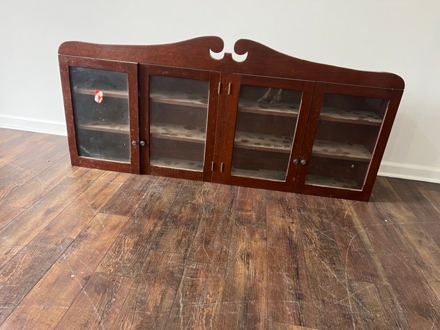 Image for Vintage Wood Wall-Mounted Display Cabinet