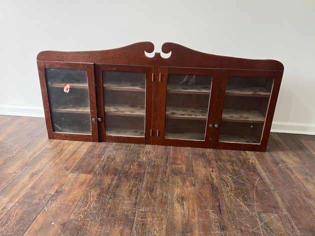 Image for Vintage Wood Wall-Mounted Display Cabinet