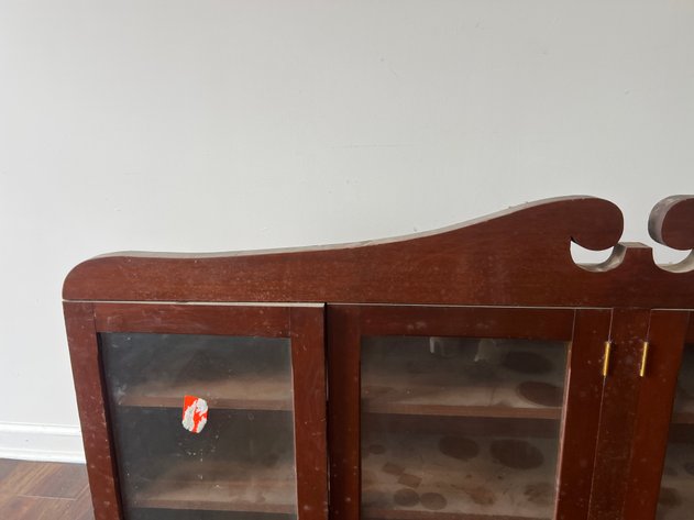 Image for Vintage Wood Wall-Mounted Display Cabinet