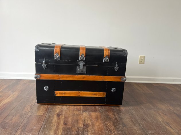 Image for Antique Slant-Top Steamer Trunk
