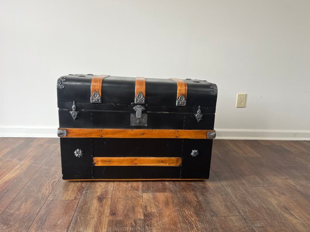 Image for Antique Slant-Top Steamer Trunk