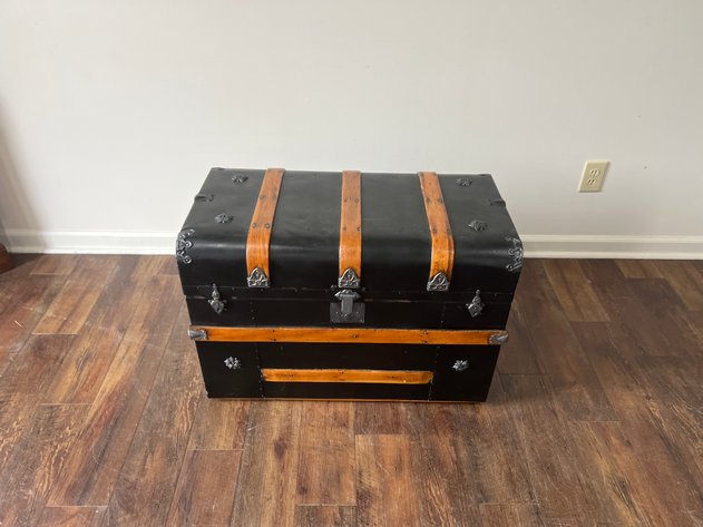 Image for Antique Slant-Top Steamer Trunk