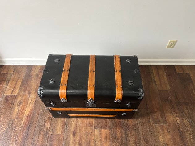 Image for Antique Slant-Top Steamer Trunk