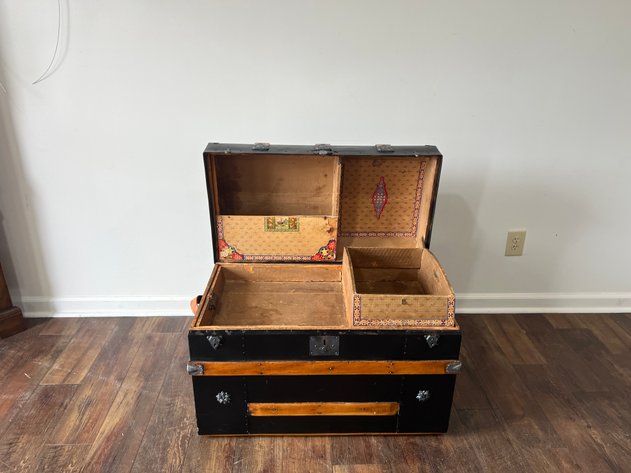 Image for Antique Slant-Top Steamer Trunk
