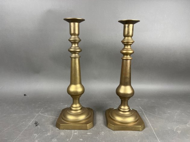 Image for (4) Vintage Brass Candlesticks