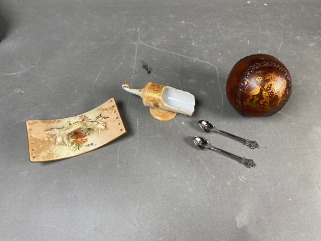 Image for Collection of Decorative Boxes & Vintage Décor Including German Porcelain & Bucherer Geneve Souvenir Spoons