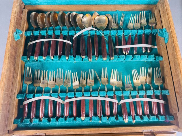 Image for Mid-Century Modern Sammis Gems Thailand Flatware Set