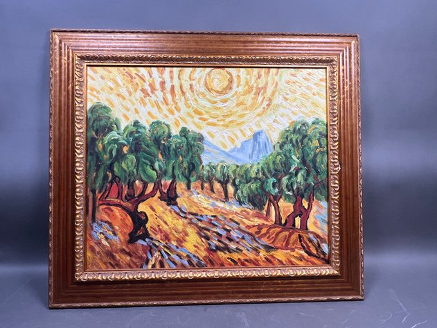 Image for Framed Oil on Canvas Reproduction of Vincent van Gogh's 