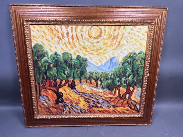 Image for Framed Oil on Canvas Reproduction of Vincent van Gogh's 