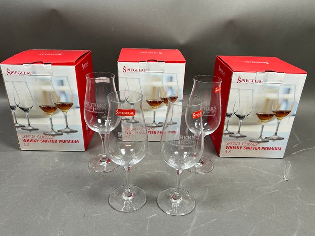 Image for (12) Spiegelau Special Glasses Premium Whisky Snifters Engraved 
