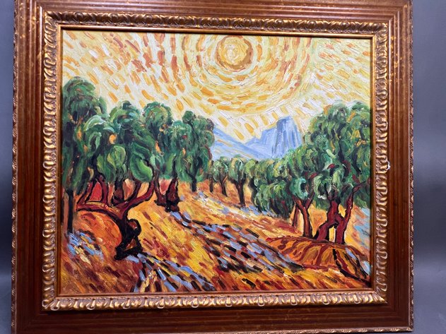 Image for Framed Oil on Canvas Reproduction of Vincent van Gogh's 