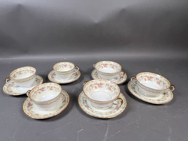 Image for Vintage Noritake Shelby Pattern Porcelain Dinnerware, Service for 12