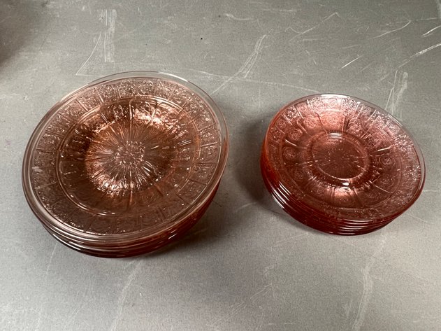 Image for Collection of Vintage Pink Depression Glass Including Jeanette, Hobnail & American Sweetheart Patterns