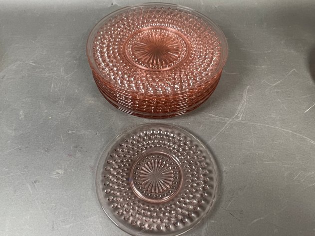 Image for Collection of Vintage Pink Depression Glass Including Jeanette, Hobnail & American Sweetheart Patterns