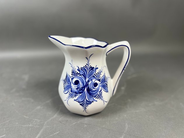 Image for Pair of Johnson Brothers Windsor Ware Dover Blue Platters with Hand-Painted Portugal Floral Pitcher