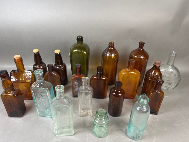 Image for Collection of Antique & Vintage Glass Bottles Including Dr. Miles Medical Co., W.T. Rawleigh, M. Salzman Co. & Dixie Steam Bottling Works