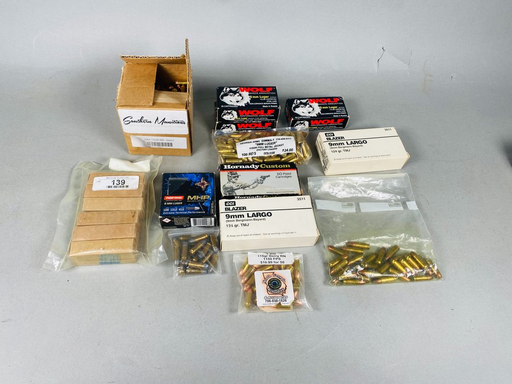 Assortment 450 +/- 9mm Rounds